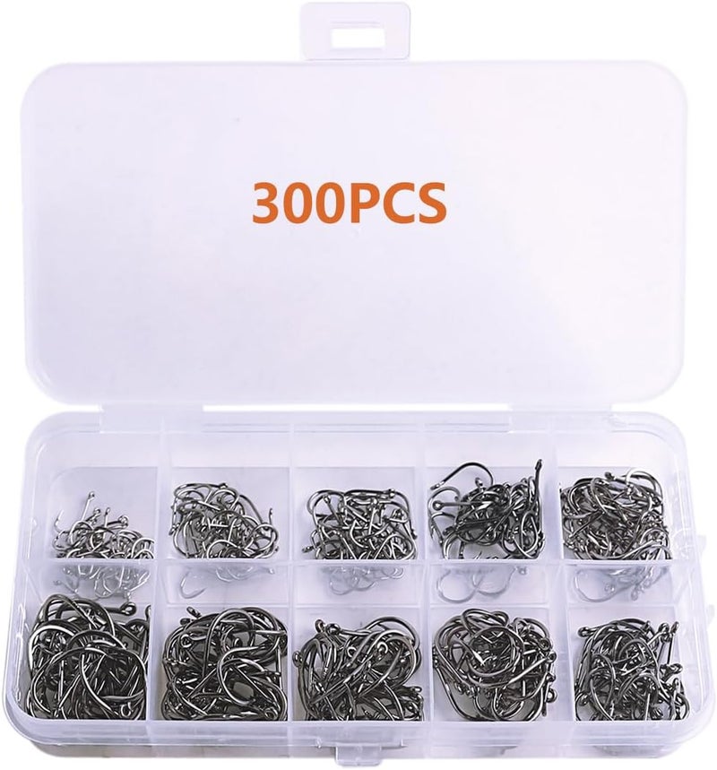 AMHDV 300Pcs/ 500Pcs/ 1000Pcs Small Fishing Hooks, 10 Different Sizes Tiny Fish Hook Set for Freshwater - Image 3